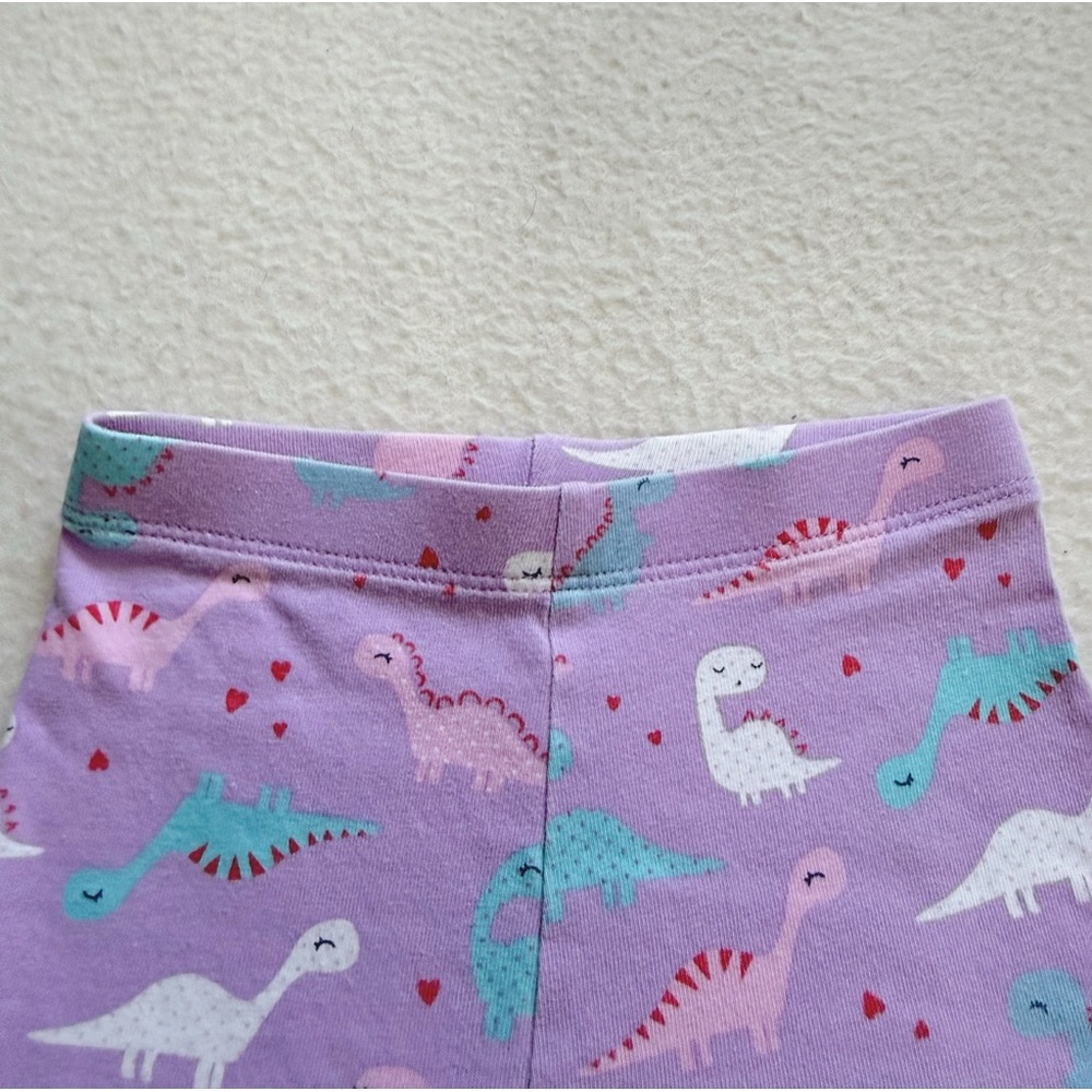 4/22 Mothercare Toddler Purple White Dinosaur Cotton Leggings Pants 12-18M 18M - Picture 2 of 16